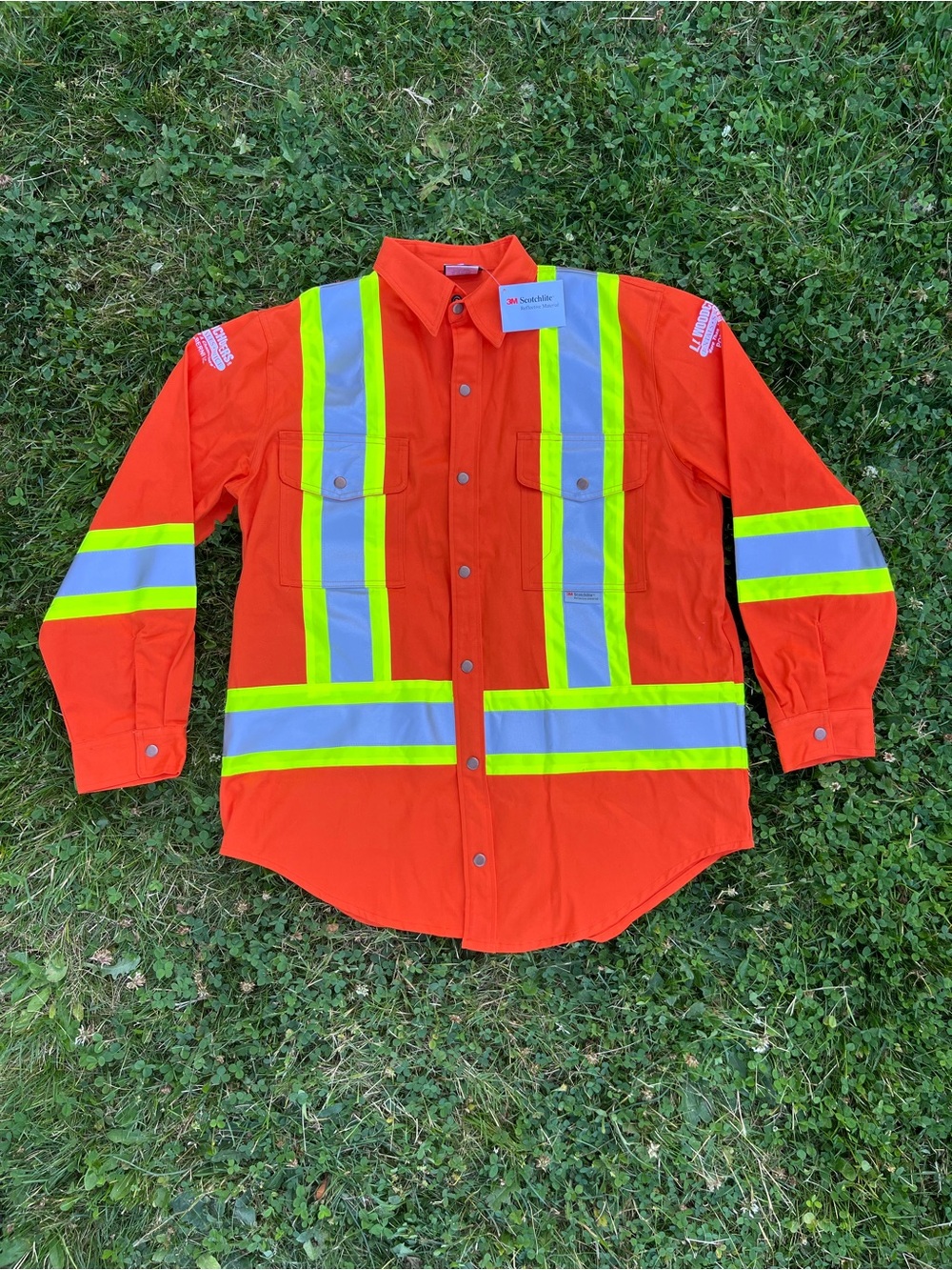 Hi-Vis Orange Safety Work Shirt with Reflective Striping